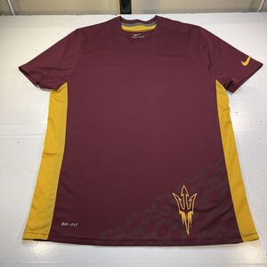 ASU SUN DEVILS FOOTBALL ARIZONA STATE Fork JERSEY T SHIRT Mens L NIKE DRI FIT